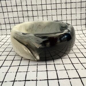 Milky Black White + Gray Chunky Bangle Bracelet Kenilworth